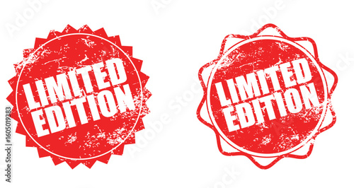 Limited Edition Stamp Label – Red Grunge Rubber Vector Seal