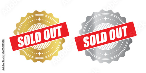 Sold Out Stamp Label – Premium Vector Badge for Unavailable Products