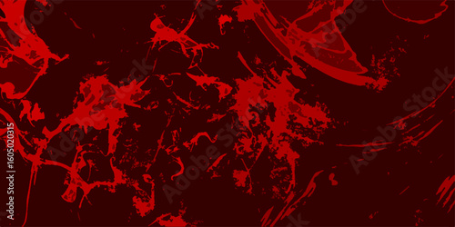 Grunge abstract red texture background with dark splatter and smear effects artistic rough surface design with distressed look. Perfect for horror themes dramatic visuals posters digital artwork/
