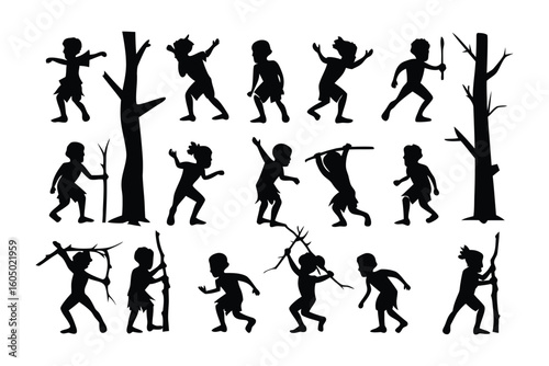 Collection of twelve distinct mythological creature silhouettes featuring griffins and other fantastical beasts in black and white