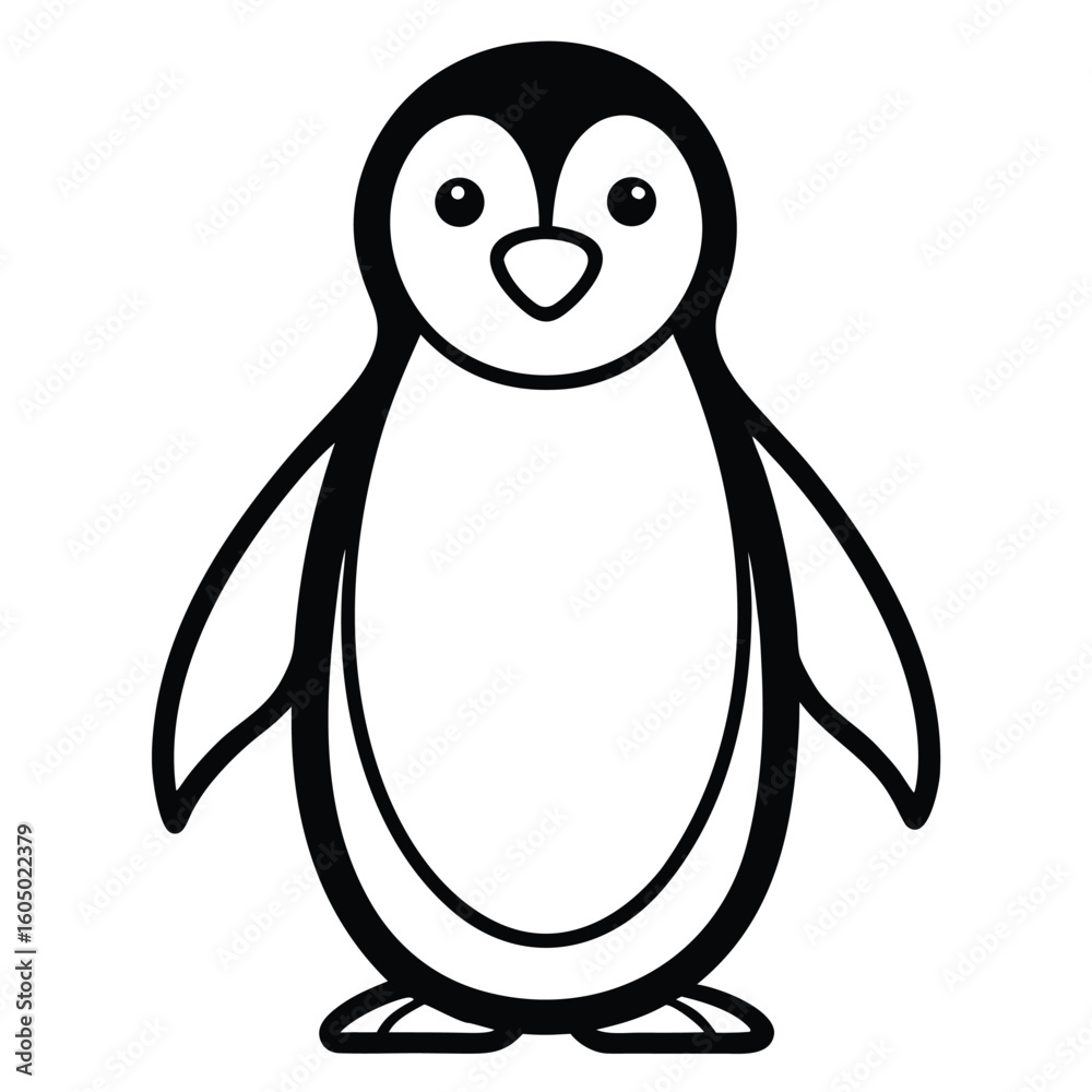 Fototapeta premium penguin animal outline vector silhouette
