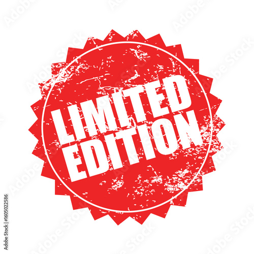 Limited Edition Stamp Label – Red Grunge Rubber Vector Seal