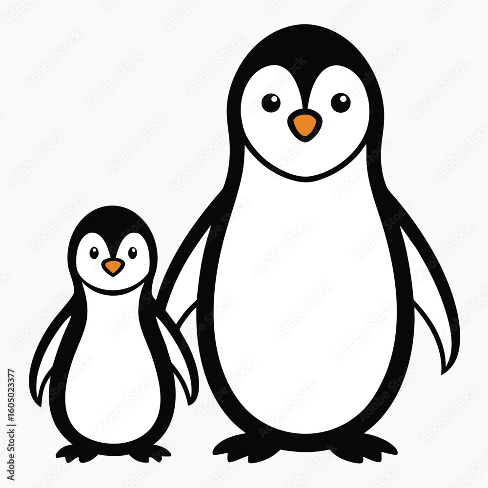 Naklejka premium penguin animal outline vector silhouette