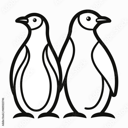 penguin animal outline vector silhouette
