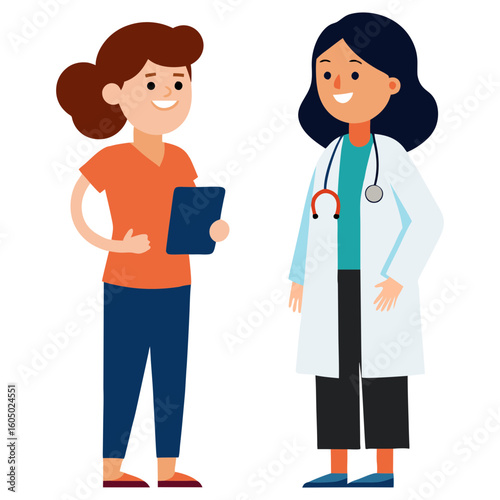 A dedicated nurse provides compassionate care to a diverse group of patients, collaborating with doctors in a modern hospital setting
