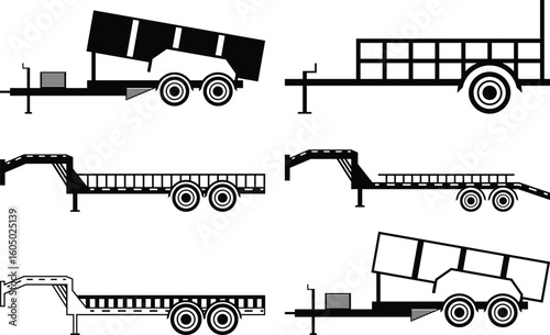 Big Tex Trailers Eps, Vector Images Black and White 