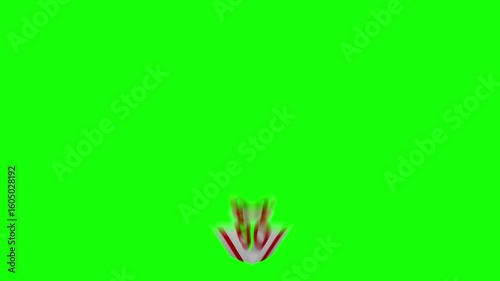 Animated Open Gift Box with 80th Number  On Green Screen