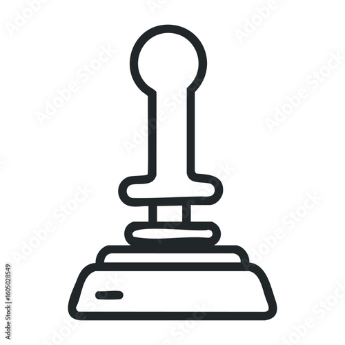 Simplistic black and white outline of a sink plunger design. Vector illustration