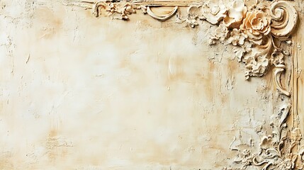 Textured beige background with decorative flourishes
