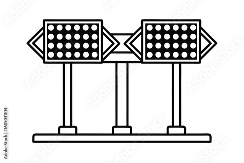 Glowing Led Floodlights Vector Icons