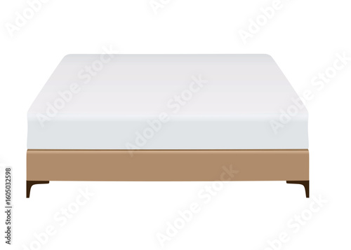 Brown double bed. vector illustration	
