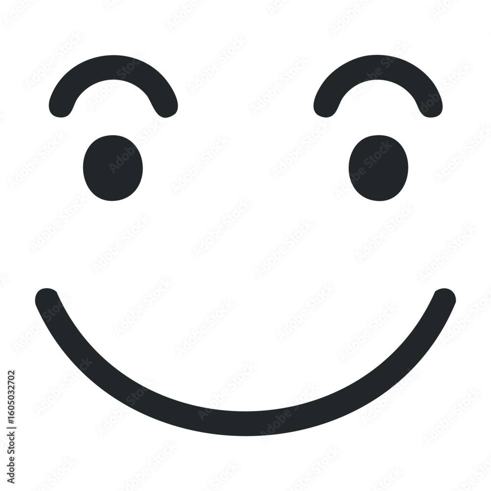 Simple black and white smiley face icon on white background. Vector illustration Simple black and white smiley face icon on white background. Vector illustration
