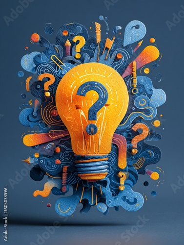 Radiant Lightbulb with Abstract Shapes