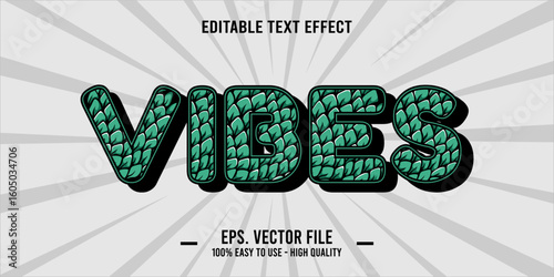 vibes, happy and funny text effect with editable text