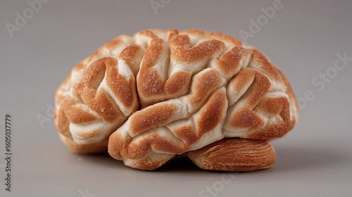 Unique Bread Loaf Sculpted Like a Brain - Culinary Art Concept