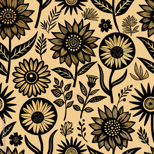 Wallpaper Mural Seamless reminiscent faded vector illustration  Torontodigital.ca