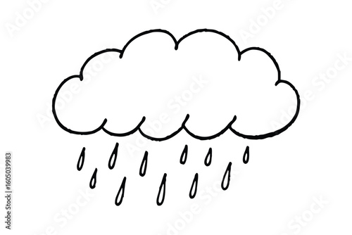 Doodle Of Rain Falling From Cloud