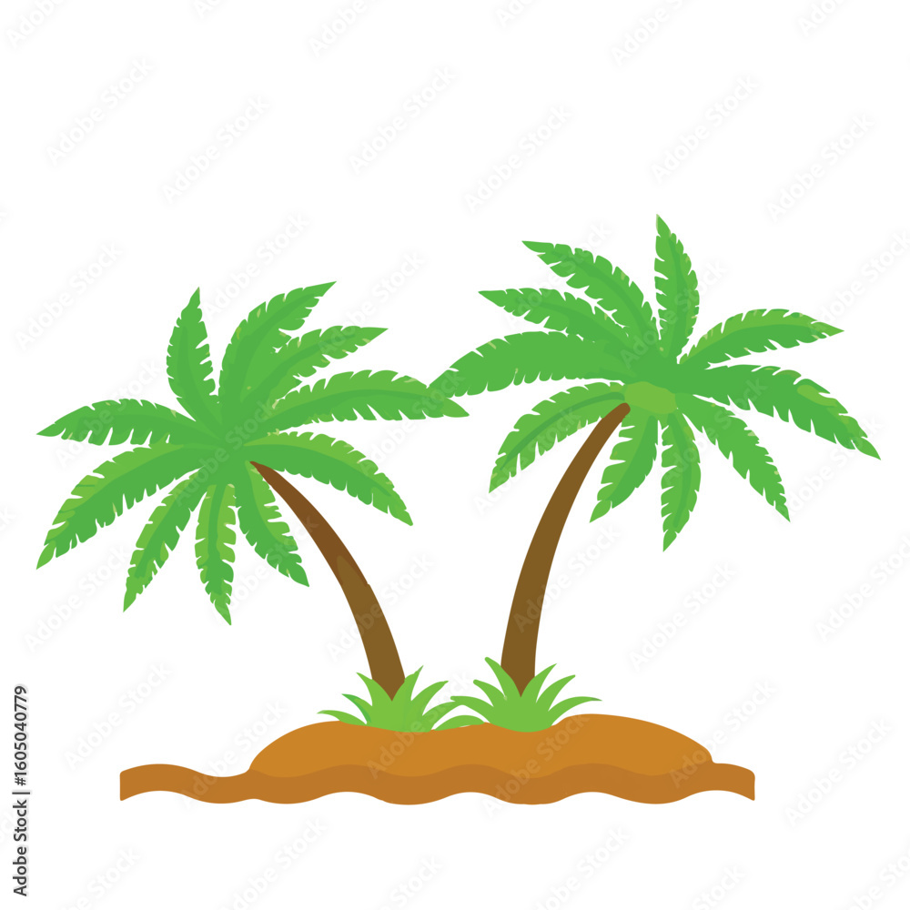 Obraz premium Palm Tree Island Silhouette Clipart
