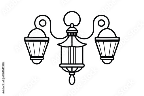 Decorative Glowing Wall Light Fixtures Flat Cartoon