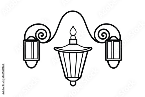 Decorative Glowing Wall Light Fixtures Flat Cartoon