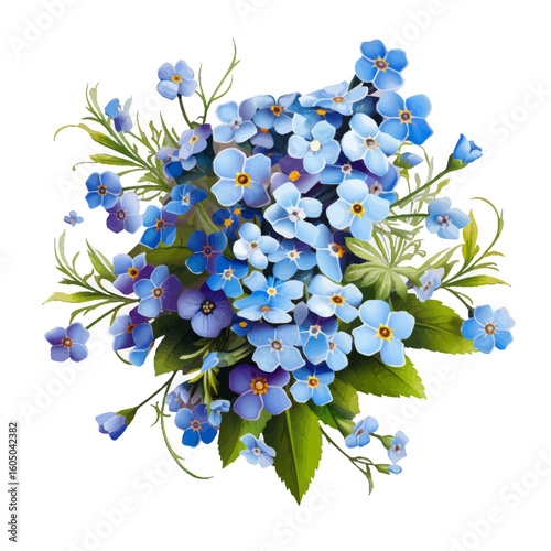 bouquet of blue flowers