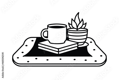 Books And Hot Tea On A Cozy Rug