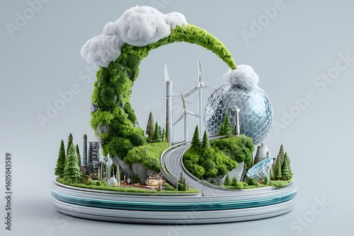 Wallpaper Mural Abstract depiction of futuristic green energy, with modern technologies and natural resources powering a sustainable world. Torontodigital.ca