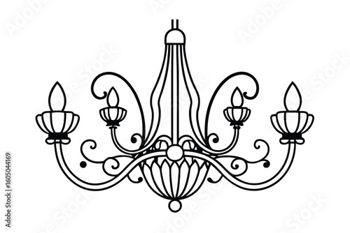 Ceiling Chandeliers In Classic Design Vector