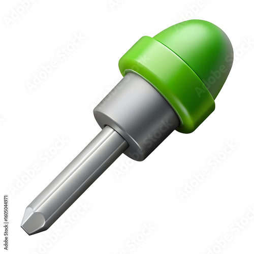 Green Handle Screwdriver - Precision Tool for Screws and Fastening