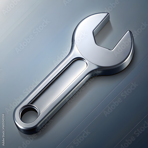 Metal Wrench with Shiny Finish - Essential Hand Tool for Repairs