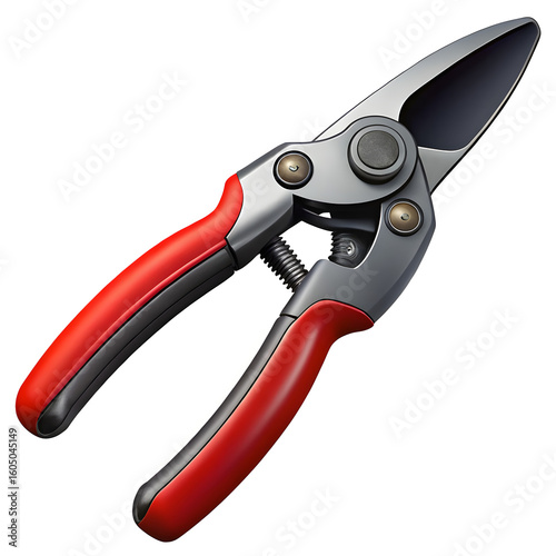 Pruning Shears with Red Handles - Essential Tool for Garden Trimming and Pruning