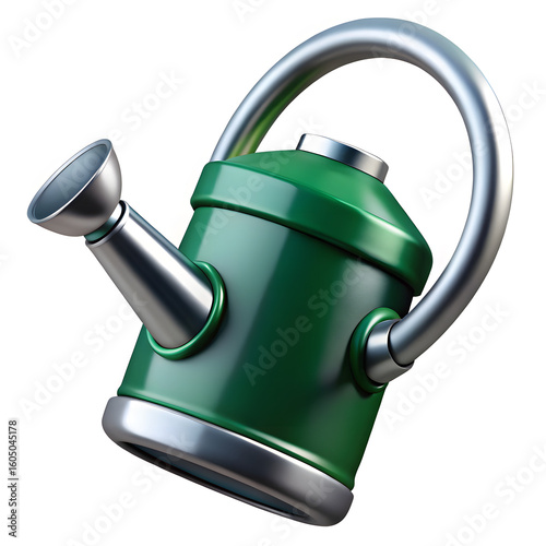 Green Watering Can with Metal Handle - Perfect for Gardening and Plant Care