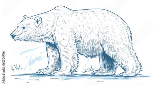 Polar Bear Vector Illustration on White Background for Graphic Design Projects