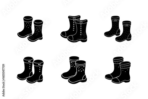 santa's boots vector art silhouette