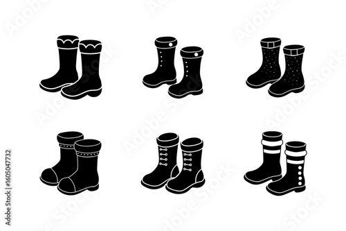 santa's boots vector art silhouette