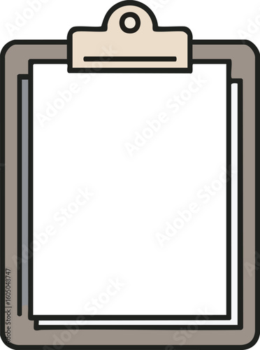 Blank Clipboard with White Paper for Notes and Ideas