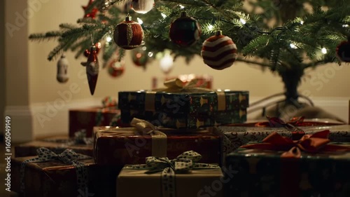 Christmas tree with presents under it