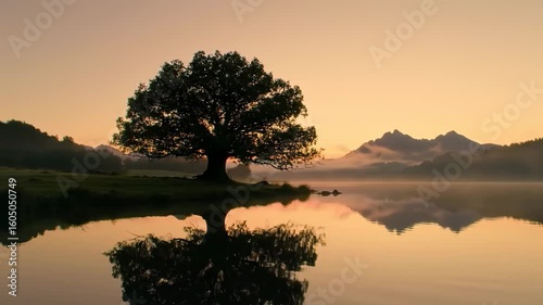 Peaceful Sunrise Over a Calm Lake
