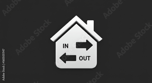 Simple graphic depicting home energy flow, showcasing inbound and outbound energy arrows.