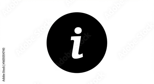 Black circle icon with a white uppercase letter 