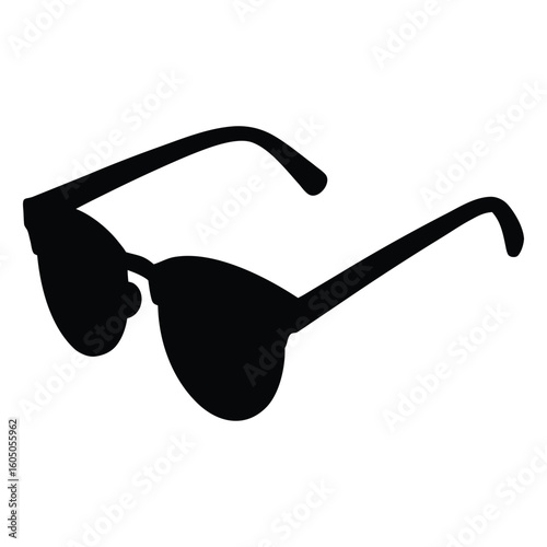 silhouette of a pair of eyeglasses simple minimalist black illustration on white