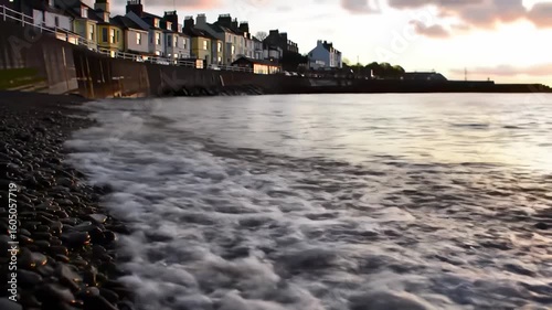 Wallpaper Mural Coastal town at sunset Torontodigital.ca