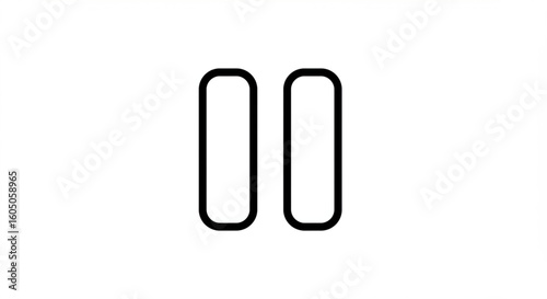 A simple pause symbol, consisting of two vertical bars with rounded corners, isolated on a white background.