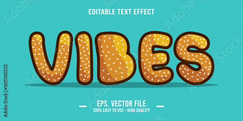 vibes, happy and funny text effect with editable text