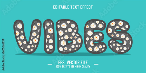 vibes, happy and funny text effect with editable text