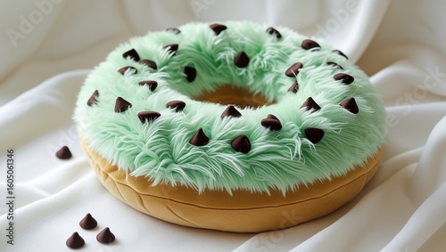 Creative Bakery Delights: Eye-catching Donuts with Unique Mint-Flavored Furry Glaze and Chips
