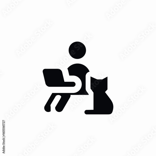 cat work companion icon sign vector