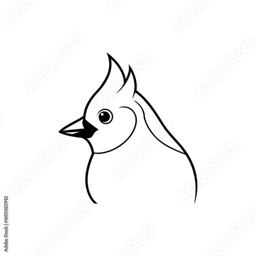 A titmouse Bird's line art vector illustration.