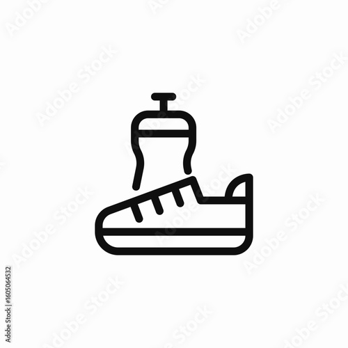 sneakers water bottle gym sport icon sign vector