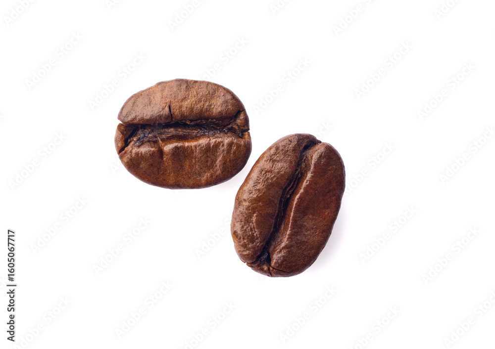 Close up coffee beans on white background Close up coffee beans on white background